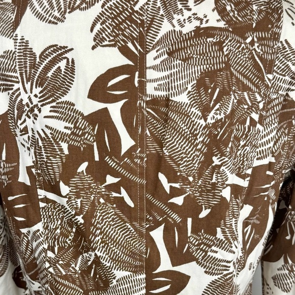 NWOT Coldwater Creek Jacket Blazer Pockets Lightweight Brown Floral Medium Boho - Picture 9 of 11